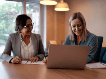 Small client business meeting